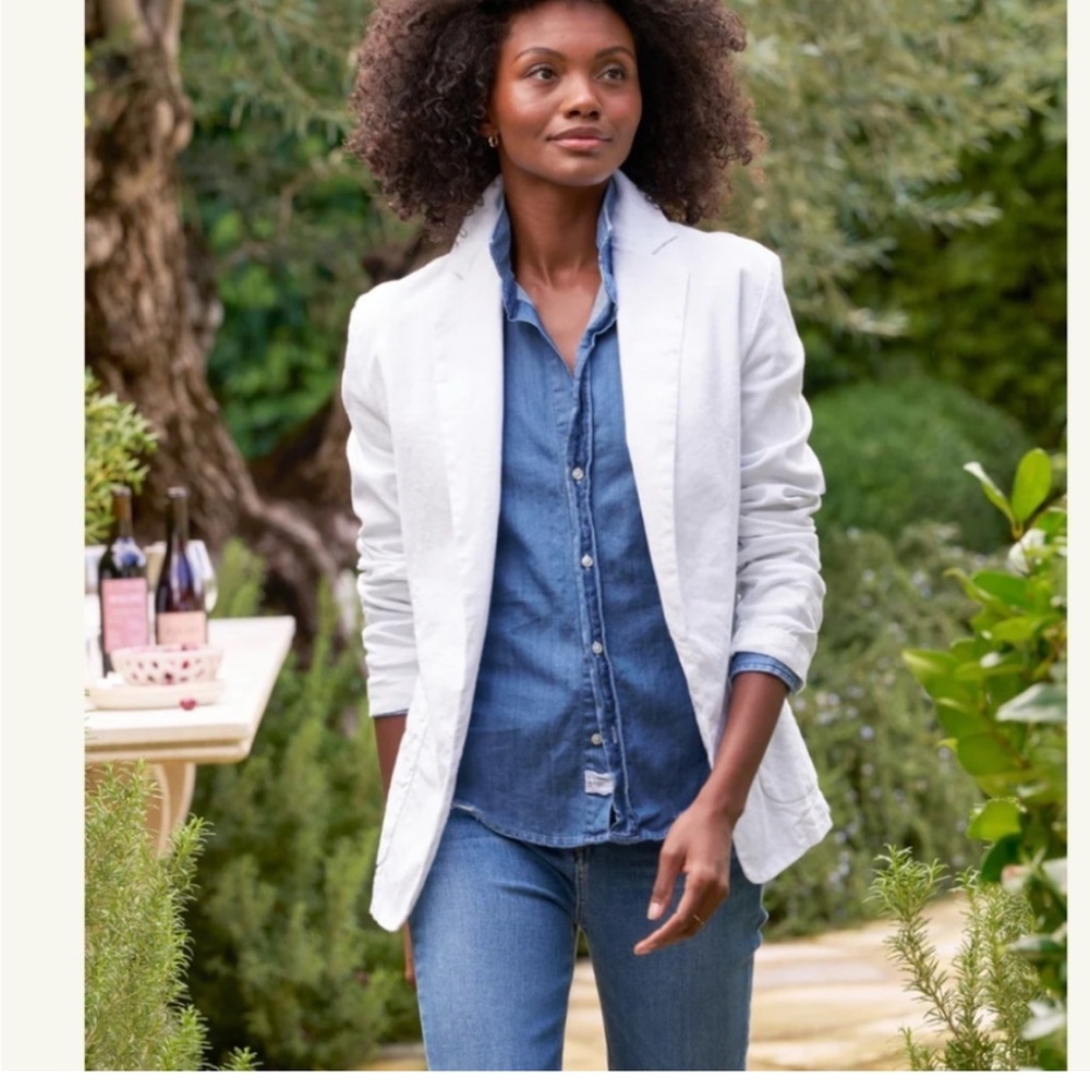Frank and Eileen Women’s Dublin White Blazer Size Large